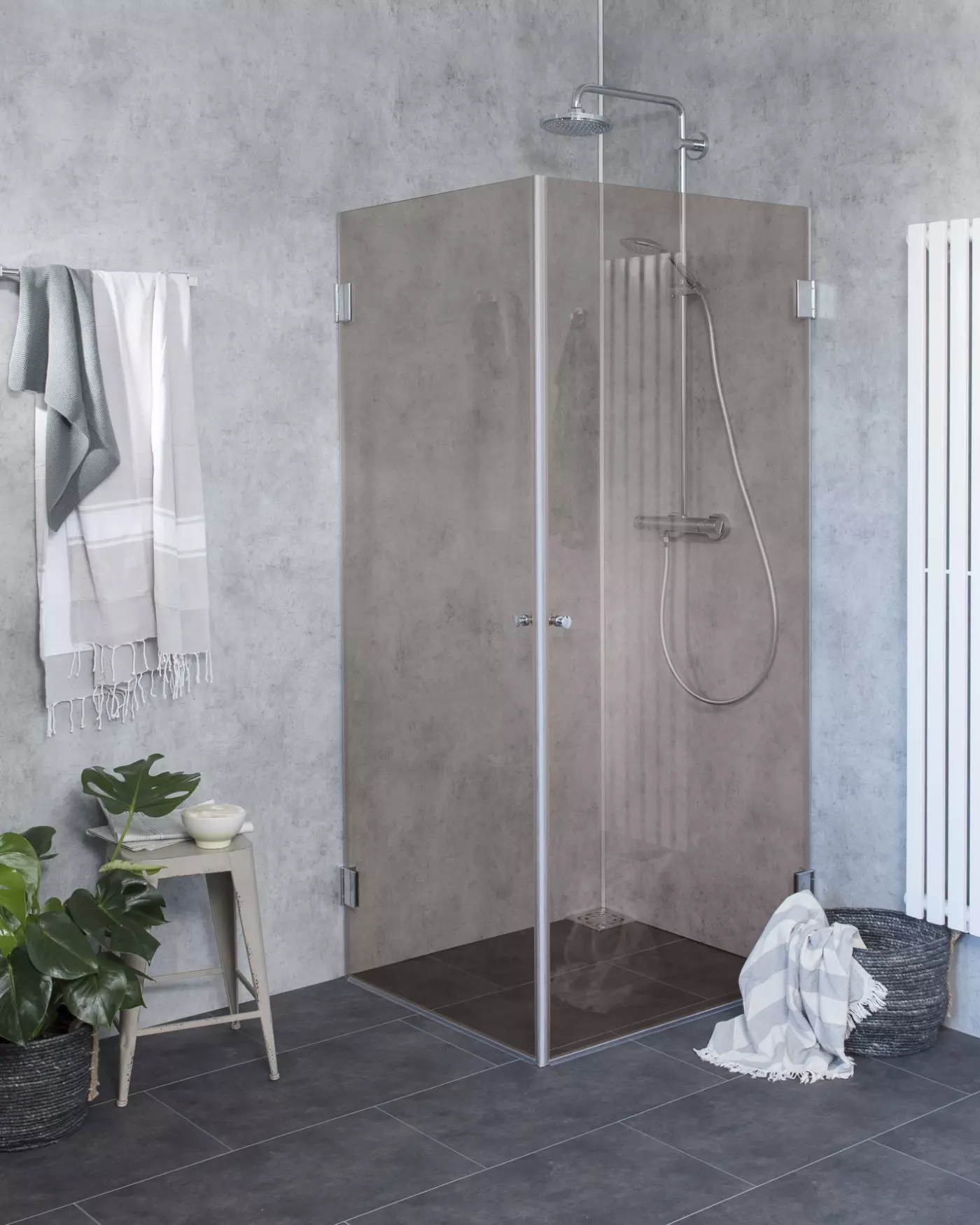 Sondermaß Eck-Dusche mit 2 Türen