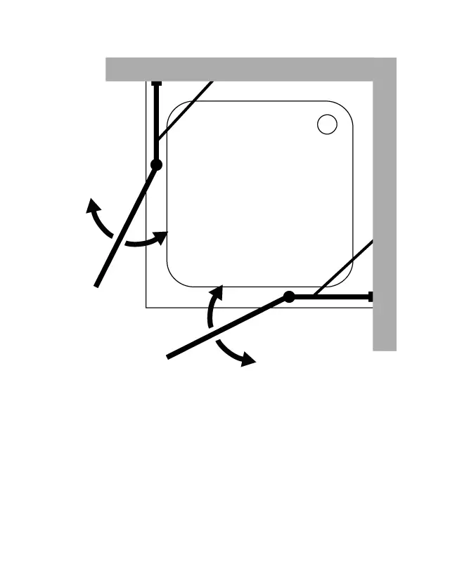 Eck Duschkabine 90x90 mit 2 Pendeltüren
