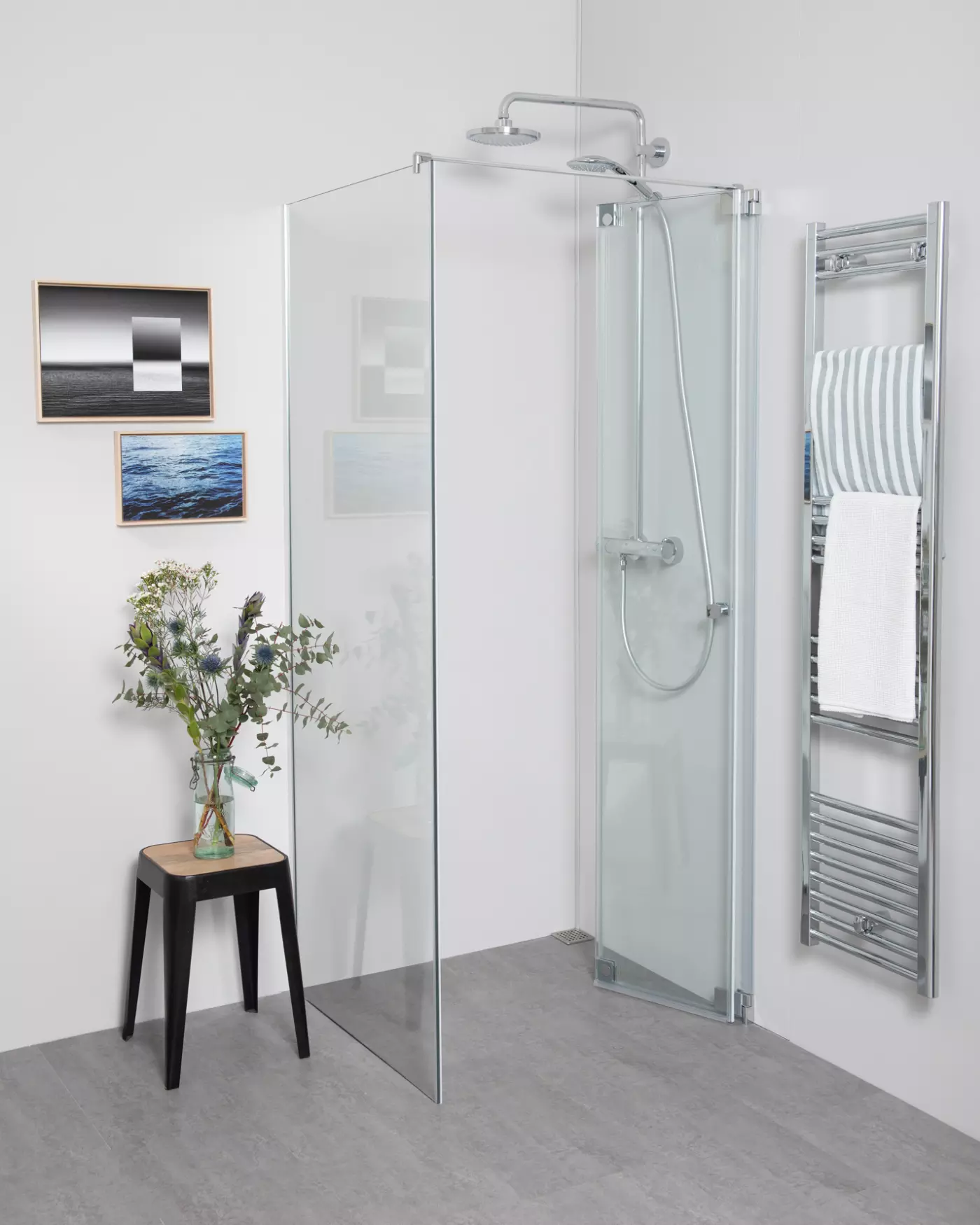 dusche, glaswand, bad, handtuchheizkörper, duschabtrennung