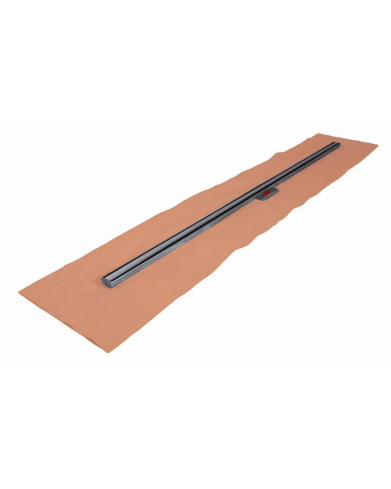 Duschrinne nach Maß Länge 70-160 cm, drehbarer Ablauf, Edelstahl matt gebürstet