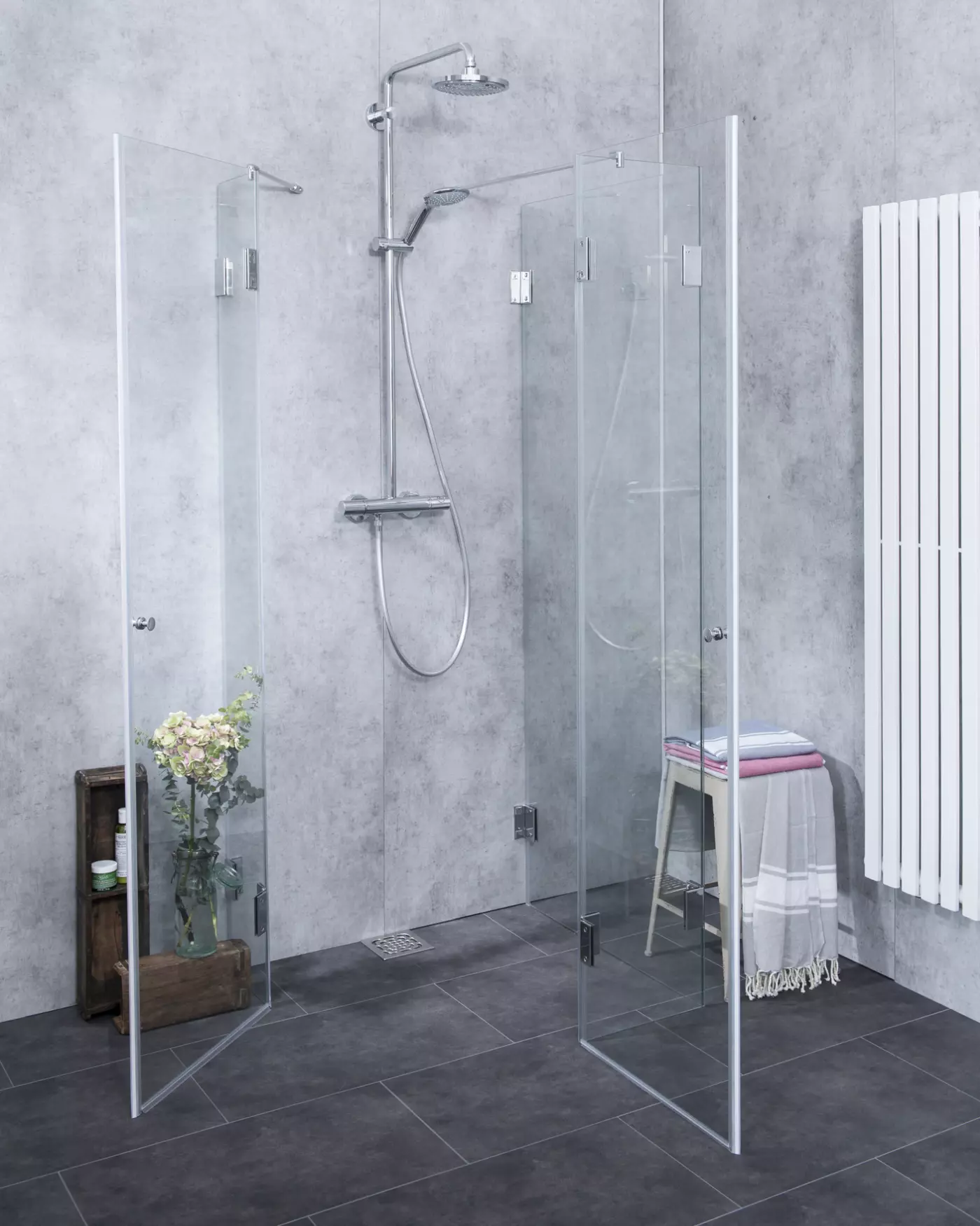 Dreiseitige U-Dusche 2 Türen