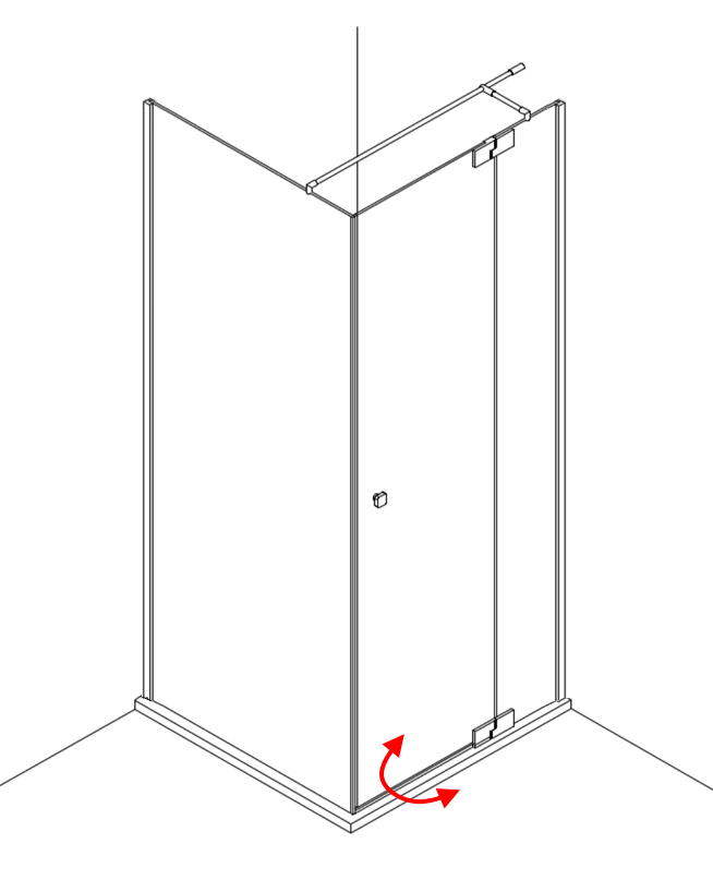 Teilgerahmte Eck Duschkabine 100x90 mit Pendeltür groß und Festwand & Duschwanne