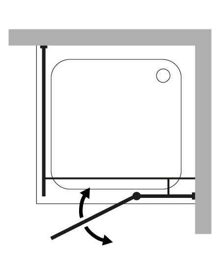Eck Duschkabine mit Pendeltüre und Festwand groß