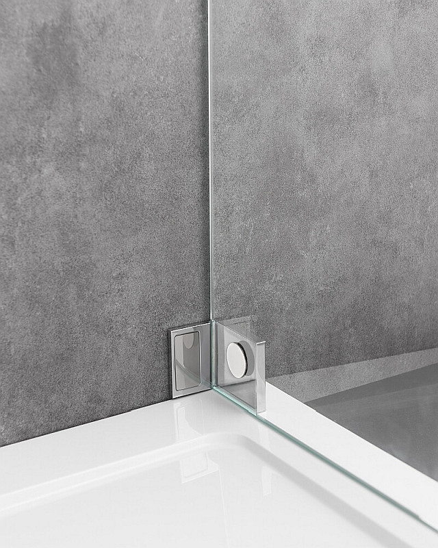 Begehbare Dusche: Freistehende Duschwand breit