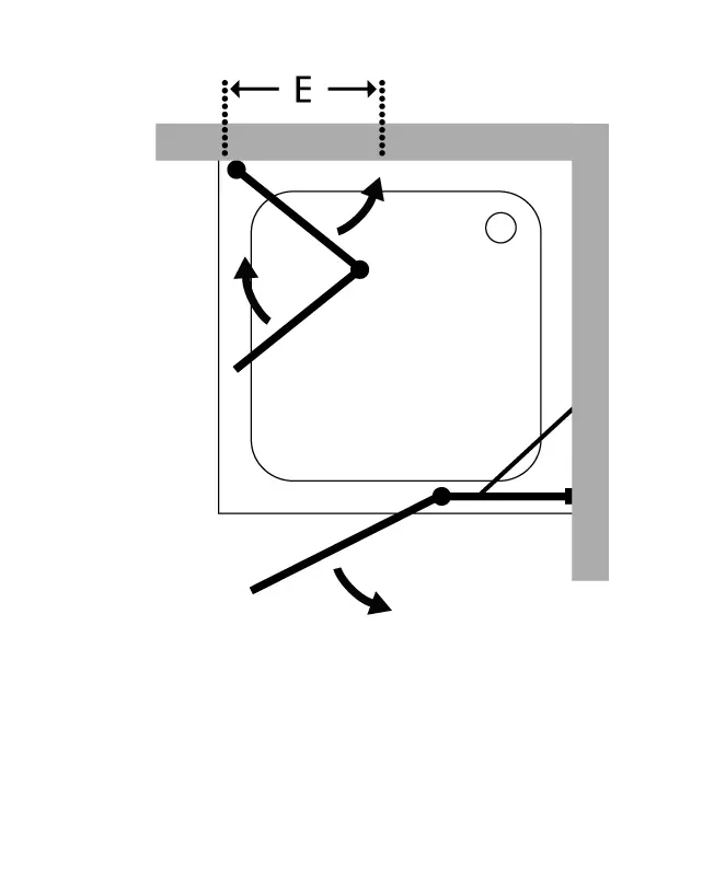F2E, Eck Falt-Duschkabine, 2 Türen, Glas klar, verchromt, H=195cm