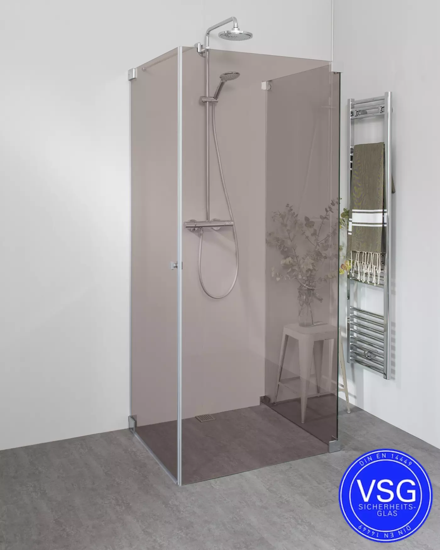 VSG Duschkabine U Form mit Pendeltür