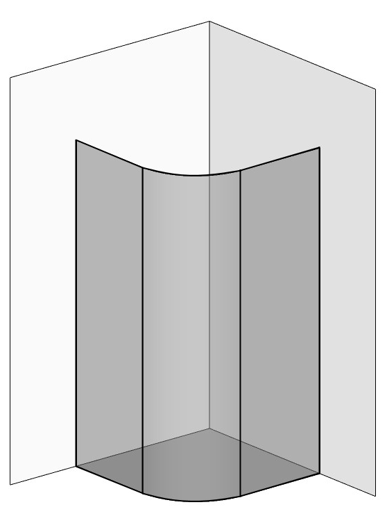 Viertelkreis Duschkabine