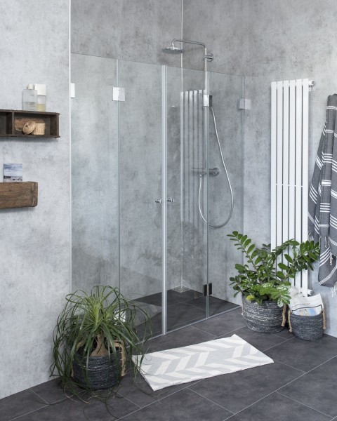 Falttür Dusche in Nische