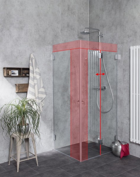 Dusche nach Maß Falttür + Innentür