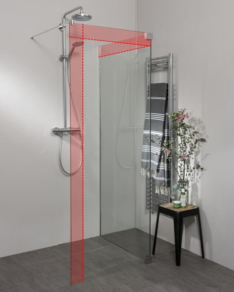 Begehbare Dusche: Walk In Duschwand mit Klemm Wandanschlussprofil, Maßanfertigung