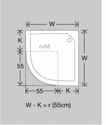 Radius Viertelkreiswanne