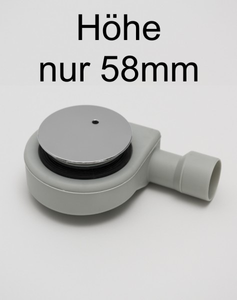 WFS90-CR, Siphon Ablaufgarnitur, superflach, chromfarben, für Duschwannen-Ablauf D=90mm