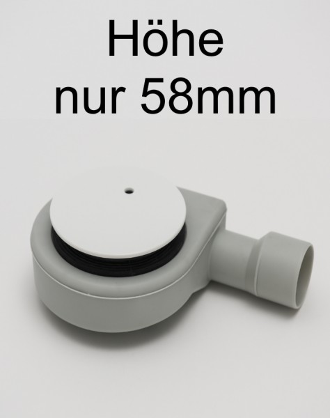 WFS90-W, Siphon Ablaufgarnitur, superflach, weiss, für Duschwannen-Ablauf D=90mm