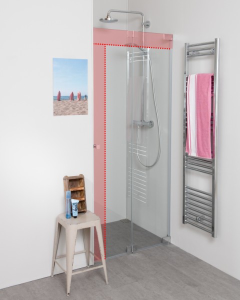 Nischendusche mit Falttür an Wand nach Maß