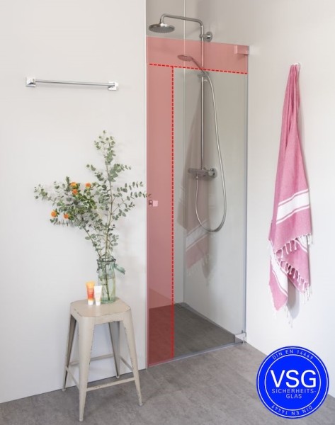 VSG Nischendusche mit Pendeltür an Wand nach Maß