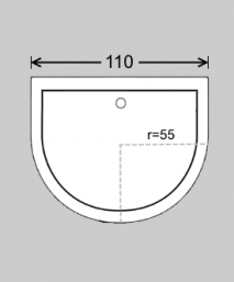 Halbkreiswanne Radius ausmessen